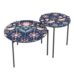 Modern Hippie Set of 2 Side Tables by Francesco Poroli