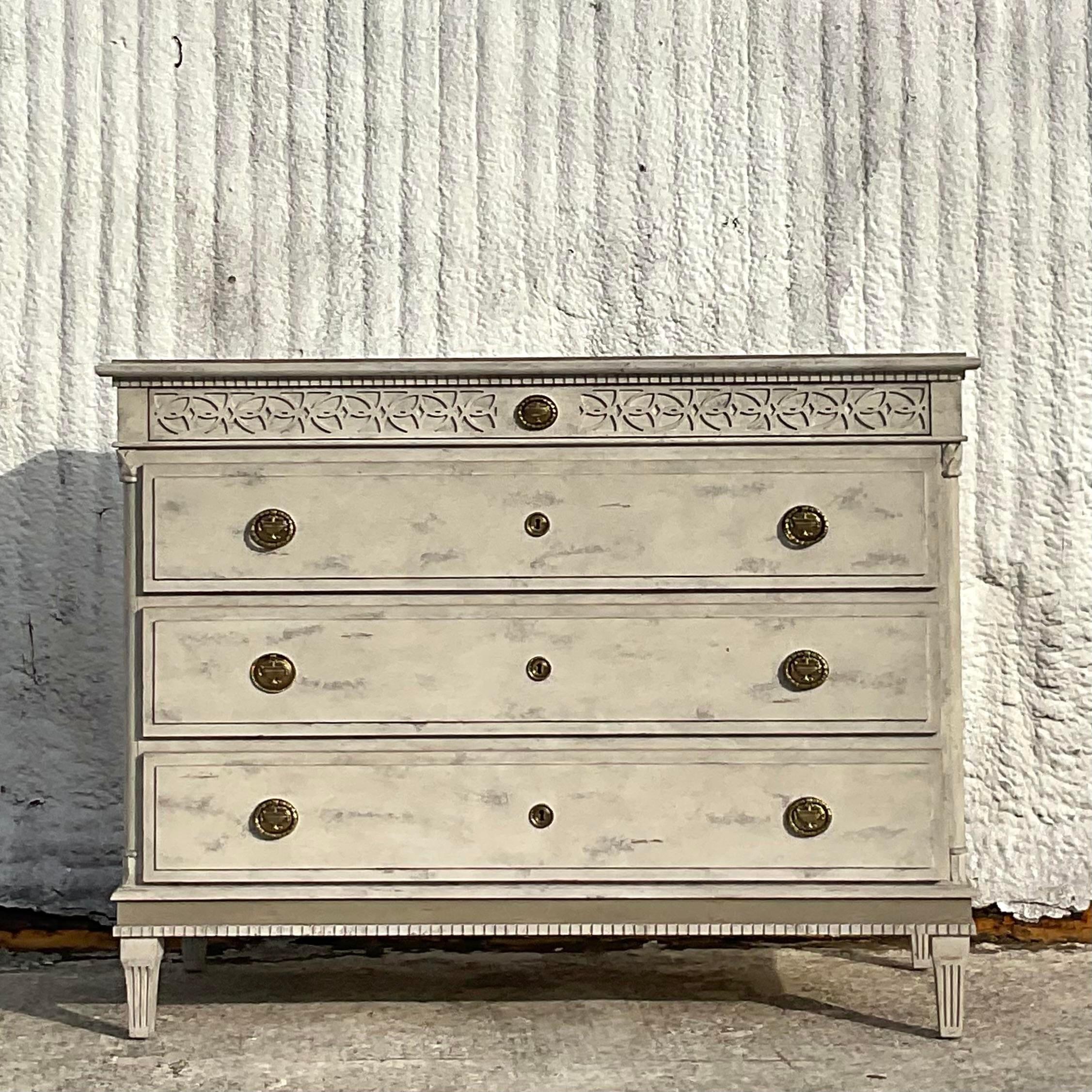 Modern History Gustavian Chest of Drawers In Good Condition In west palm beach, FL