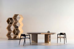 Modern Hobart Bookcase, American Oak, Bronze, Handmade in Portugal by Greenapple