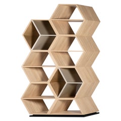Bibliothèque moderne Hobart, chêne américain, bronze, fabriquée à la main au Portugal par Greenapple