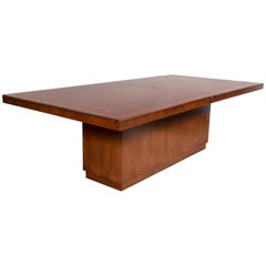 Modern Hollywood Dining Table Solid Wood Walnut Veneer Labeled