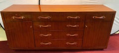 Modern Hollywood Double Chest Mahogany with Leather Pulls Labeled Ralph Lauren