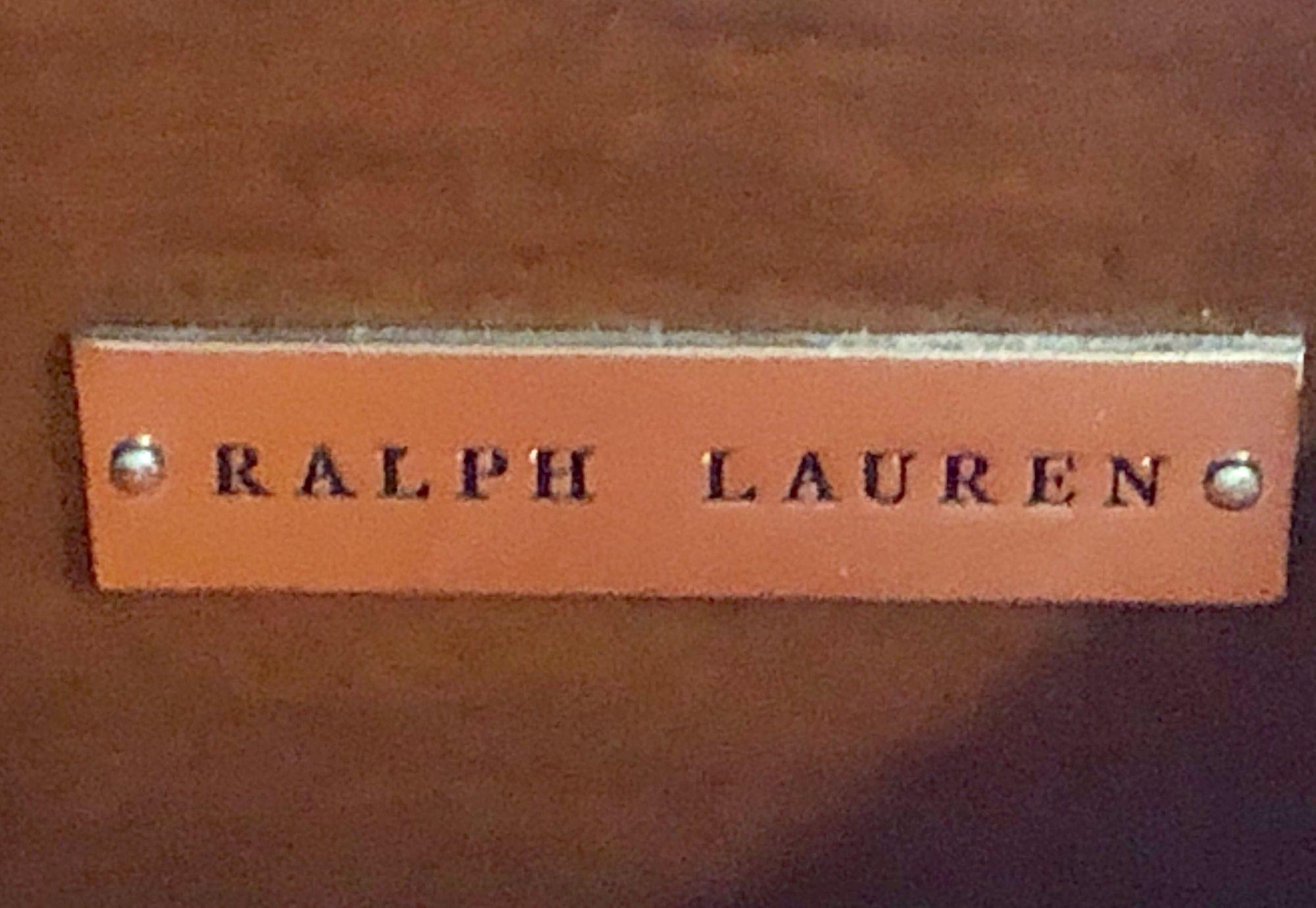 Modern Hollywood Double Chest Mahogany with Leather Pulls Labeled Ralph Lauren In Good Condition In Stamford, CT