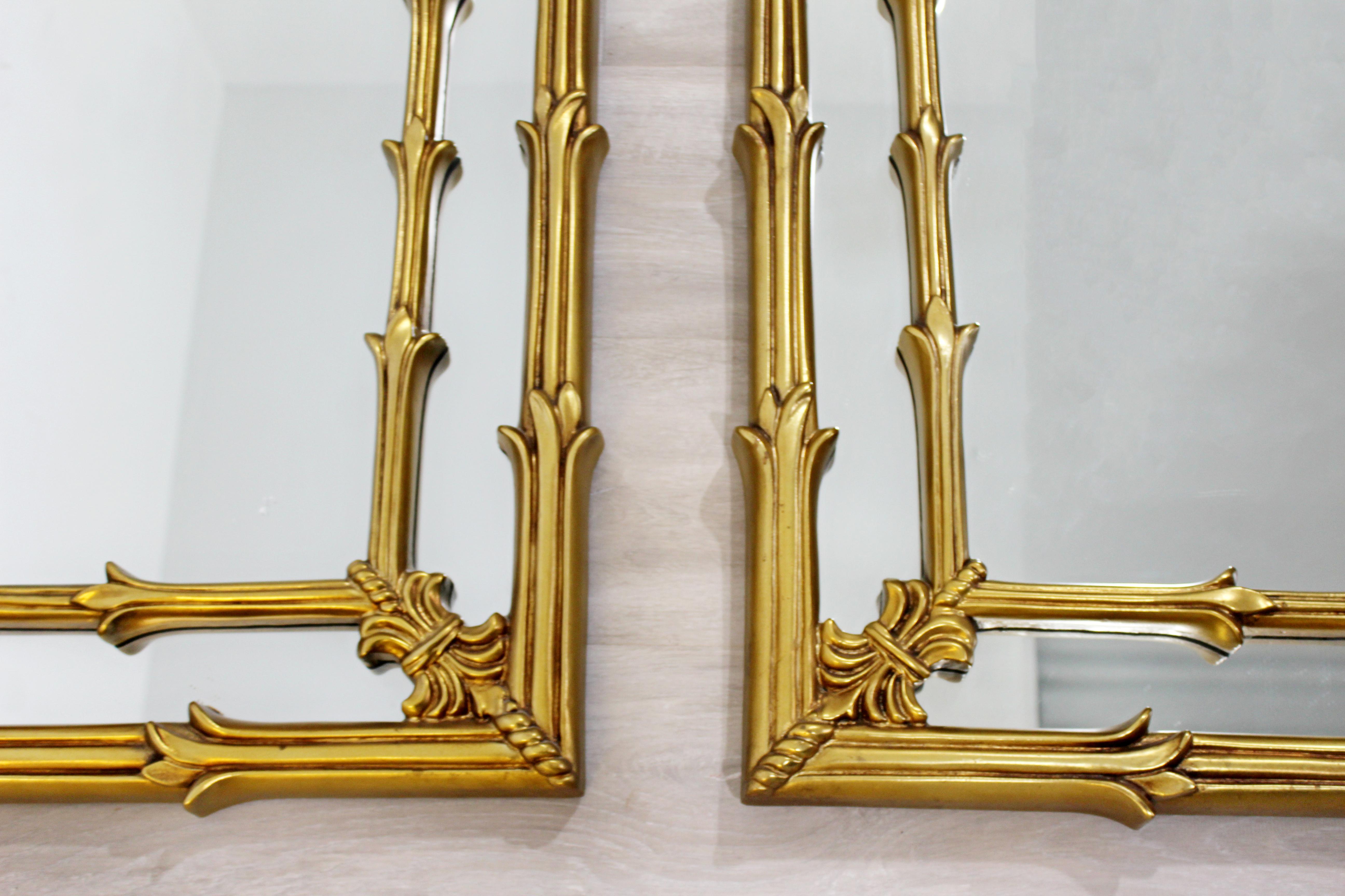 Modern Hollywood Regency Pair of Monumental Italian Gold Gilt Arched Art Mirrors 1