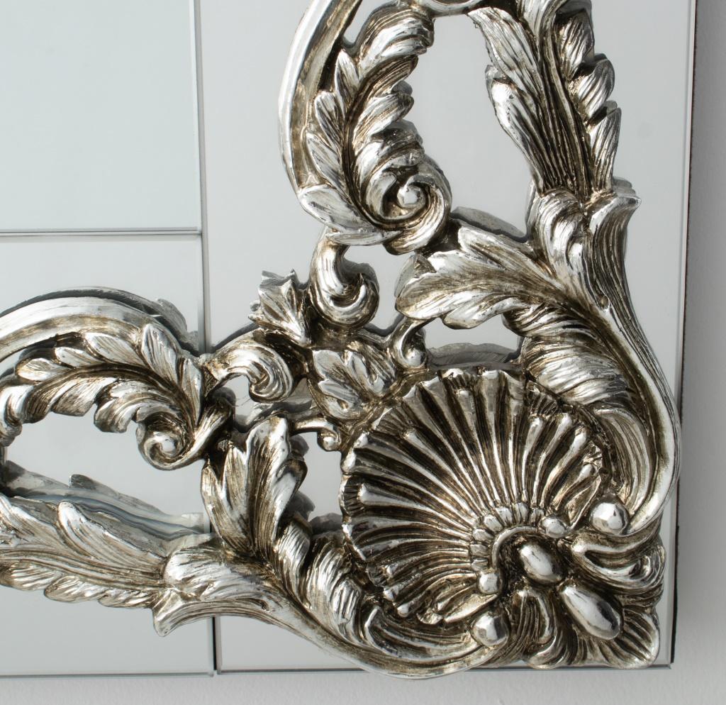 Baroque Revival Modern Hollywood Regency Silvered Mirror For Sale