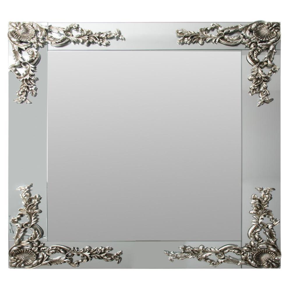 Modern Hollywood Regency Silvered Mirror For Sale