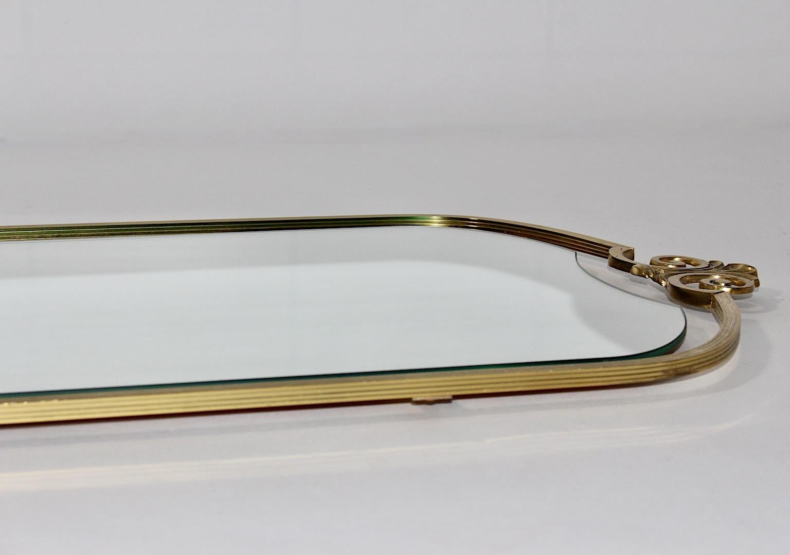 Modern Hollywood Regency Style Brass Full Length Mirror Wall Mirror, 1970s Italy For Sale 3