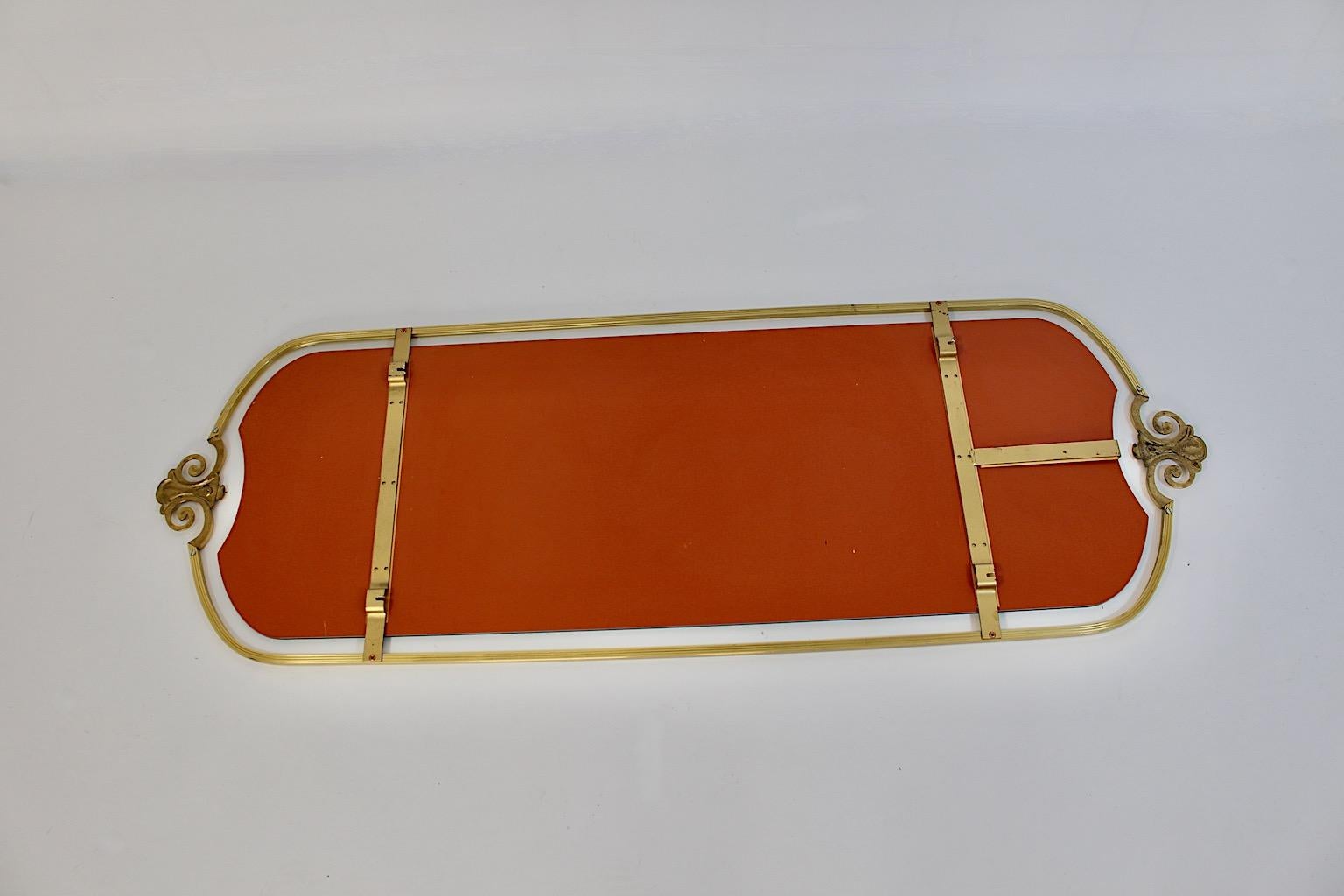 Modern Hollywood Regency Style Brass Full Length Mirror Wall Mirror, 1970s Italy For Sale 5