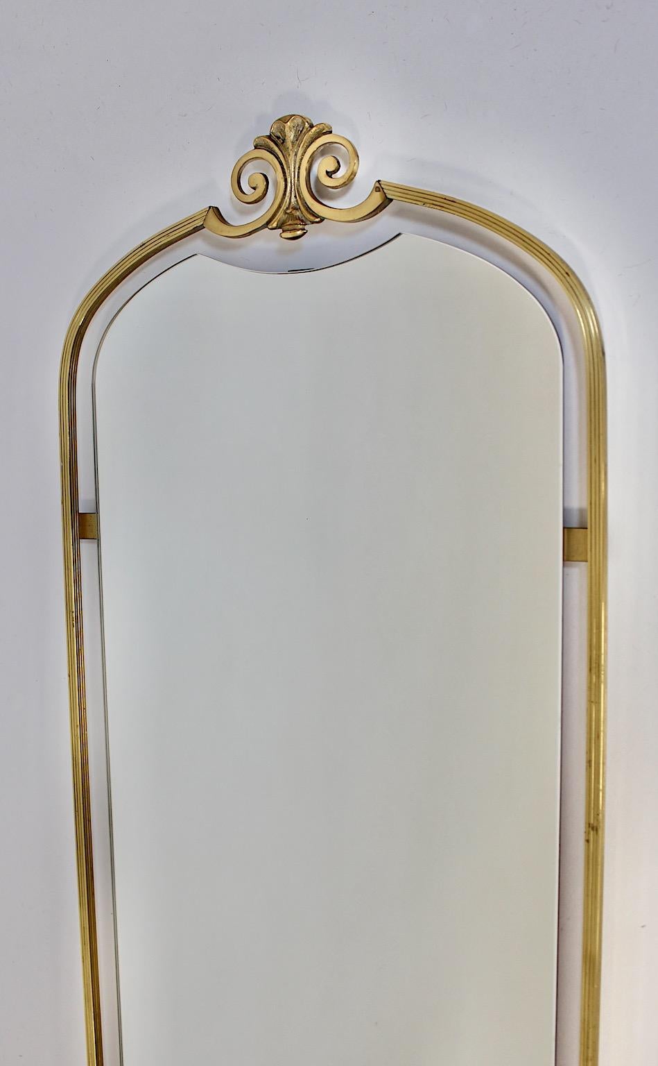 brass full length wall mirror