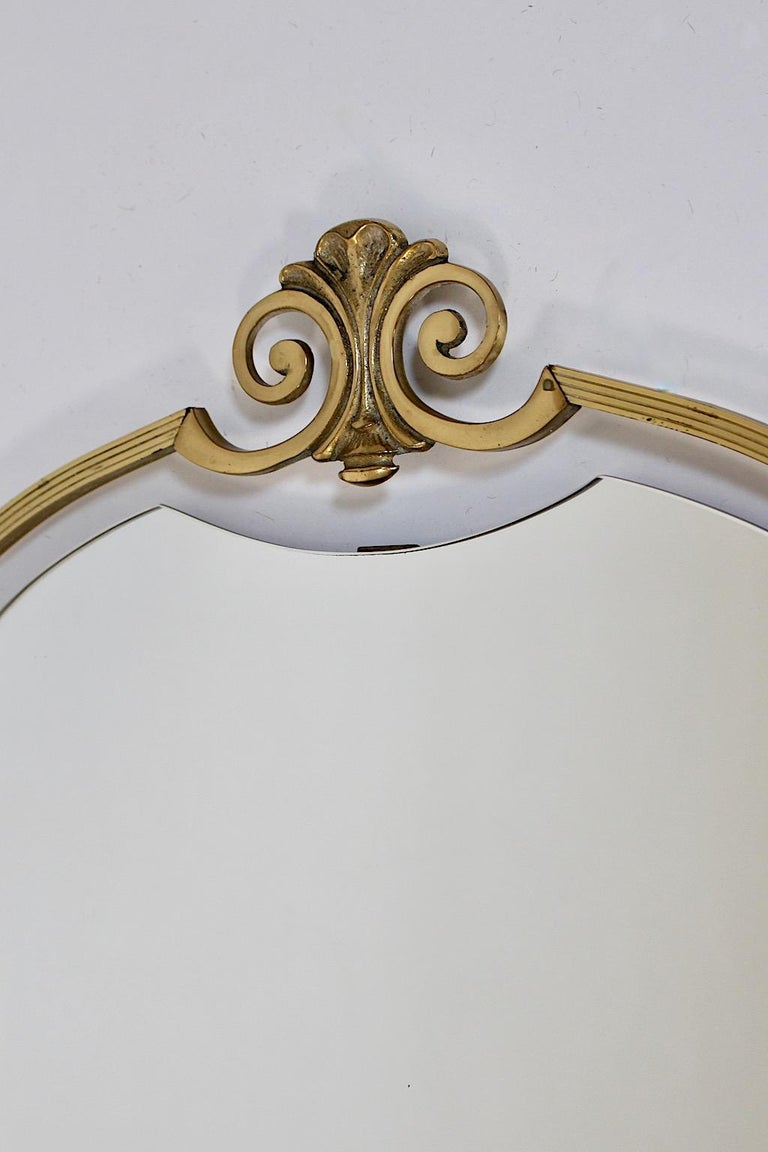 Modern Hollywood Regency Style Brass Full Length Mirror Wall Mirror