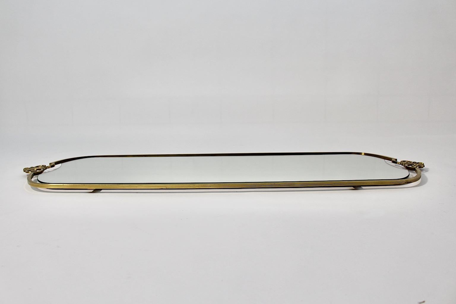 Italian Modern Hollywood Regency Style Brass Full Length Mirror Wall Mirror, 1970s Italy For Sale