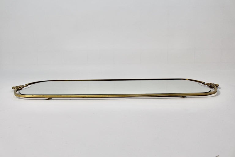 Modern Hollywood Regency Style Brass Full Length Mirror Wall Mirror