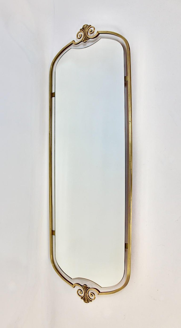 Modern Hollywood Regency Style Brass Full Length Mirror Wall Mirror