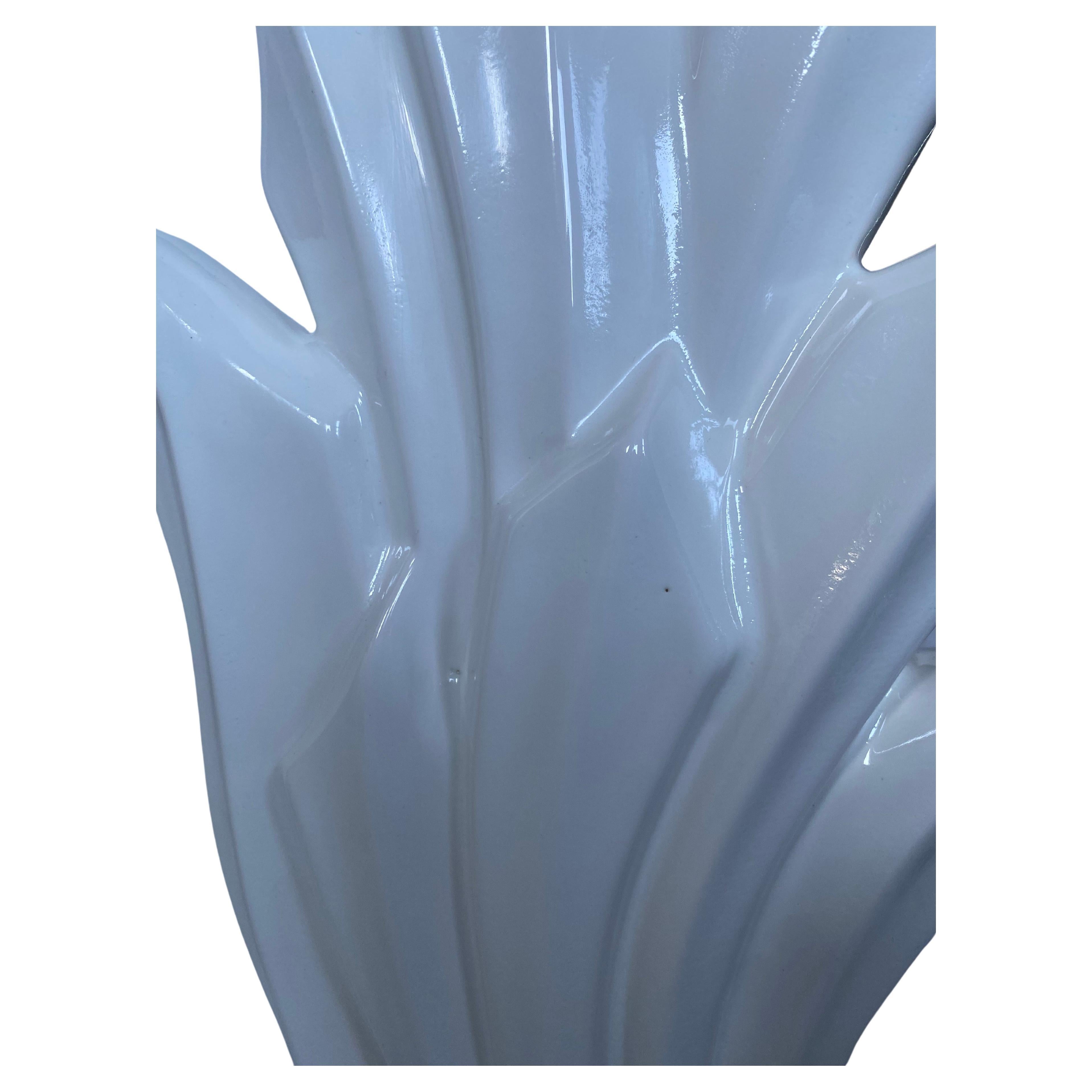 Modern Hollywood Regency Style Ceramic Palm Form Table Lamps, Pair For Sale 2