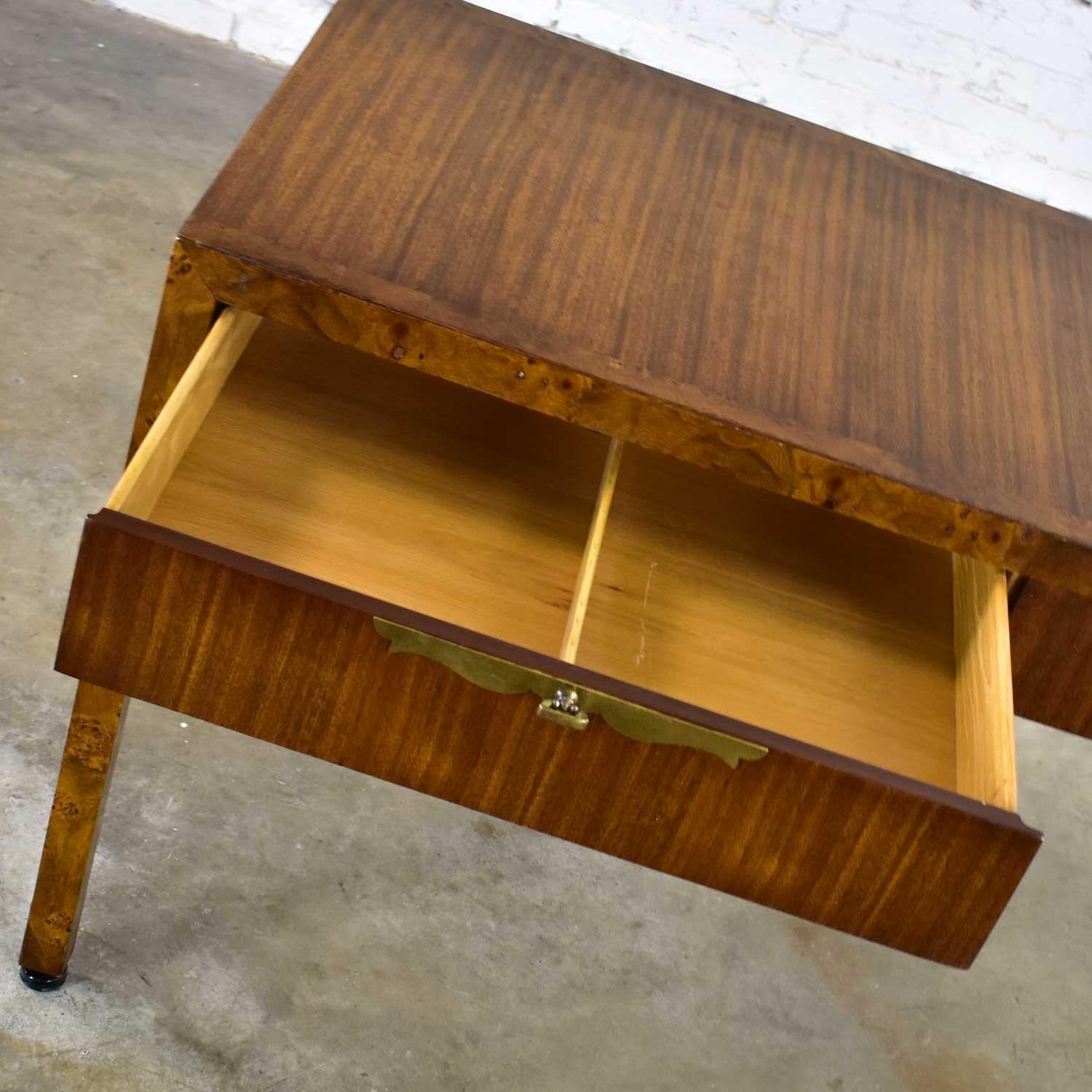 Modern Hollywood Regency Walnut Parson’s Style Writing Desk Tomlinson Furniture 5