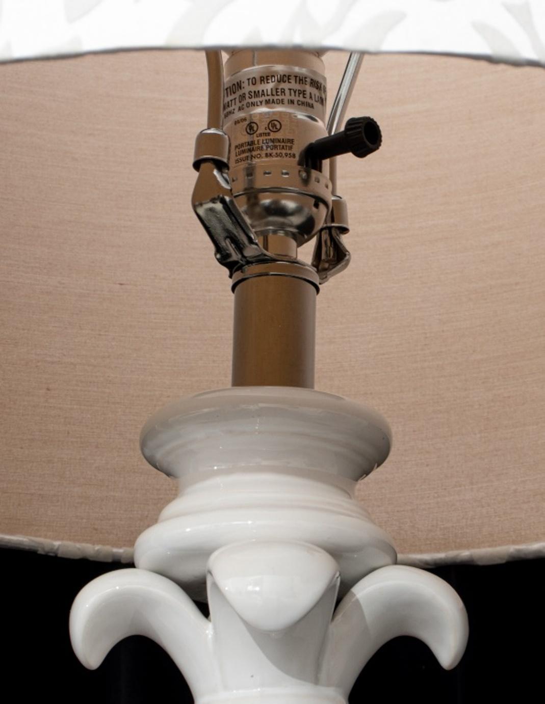 Modern Hollywood Regency White Ceramic Table Lamp 1