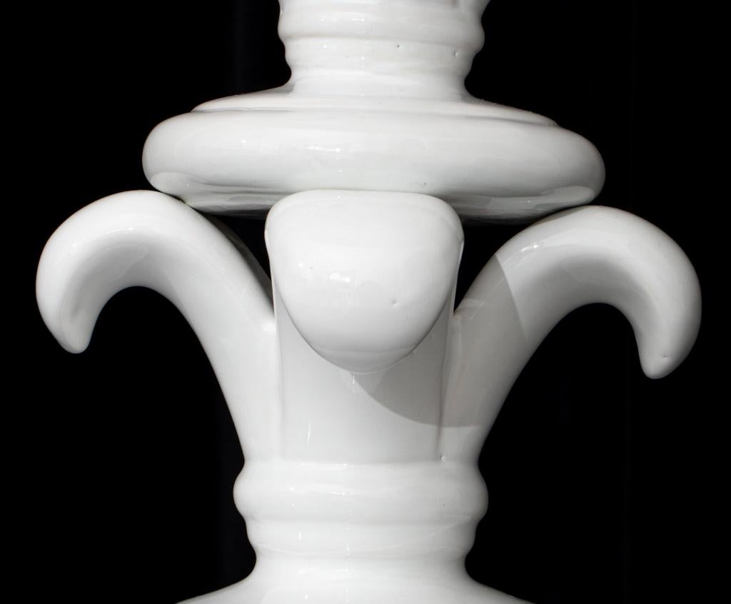 Modern Hollywood Regency White Ceramic Table Lamp 2