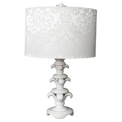 Modern Hollywood Regency White Ceramic Table Lamp
