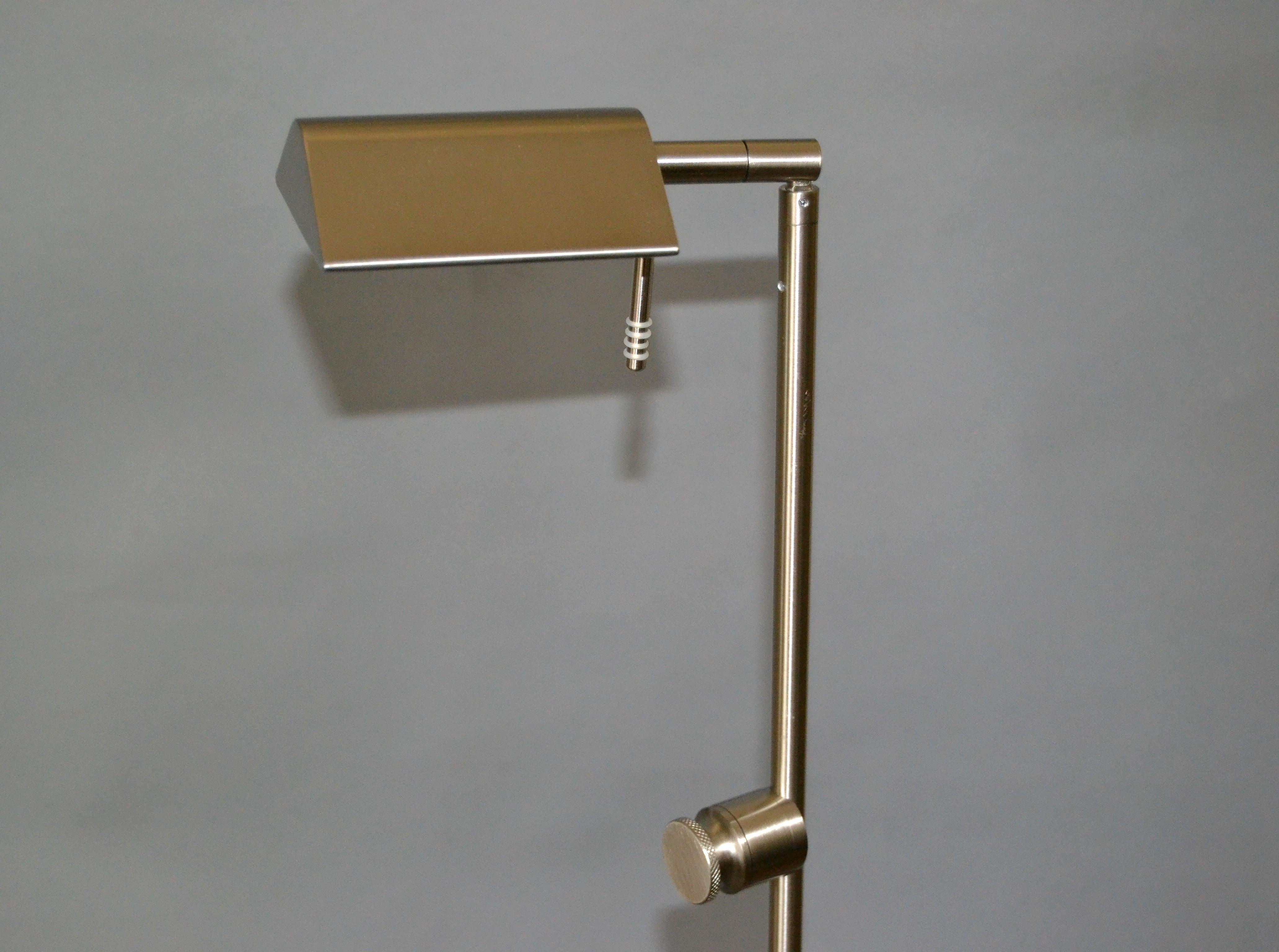 German Modern Holtkoetter 6440 Bernie Series Energy-Saver Floor Lamp in Satin Nickel