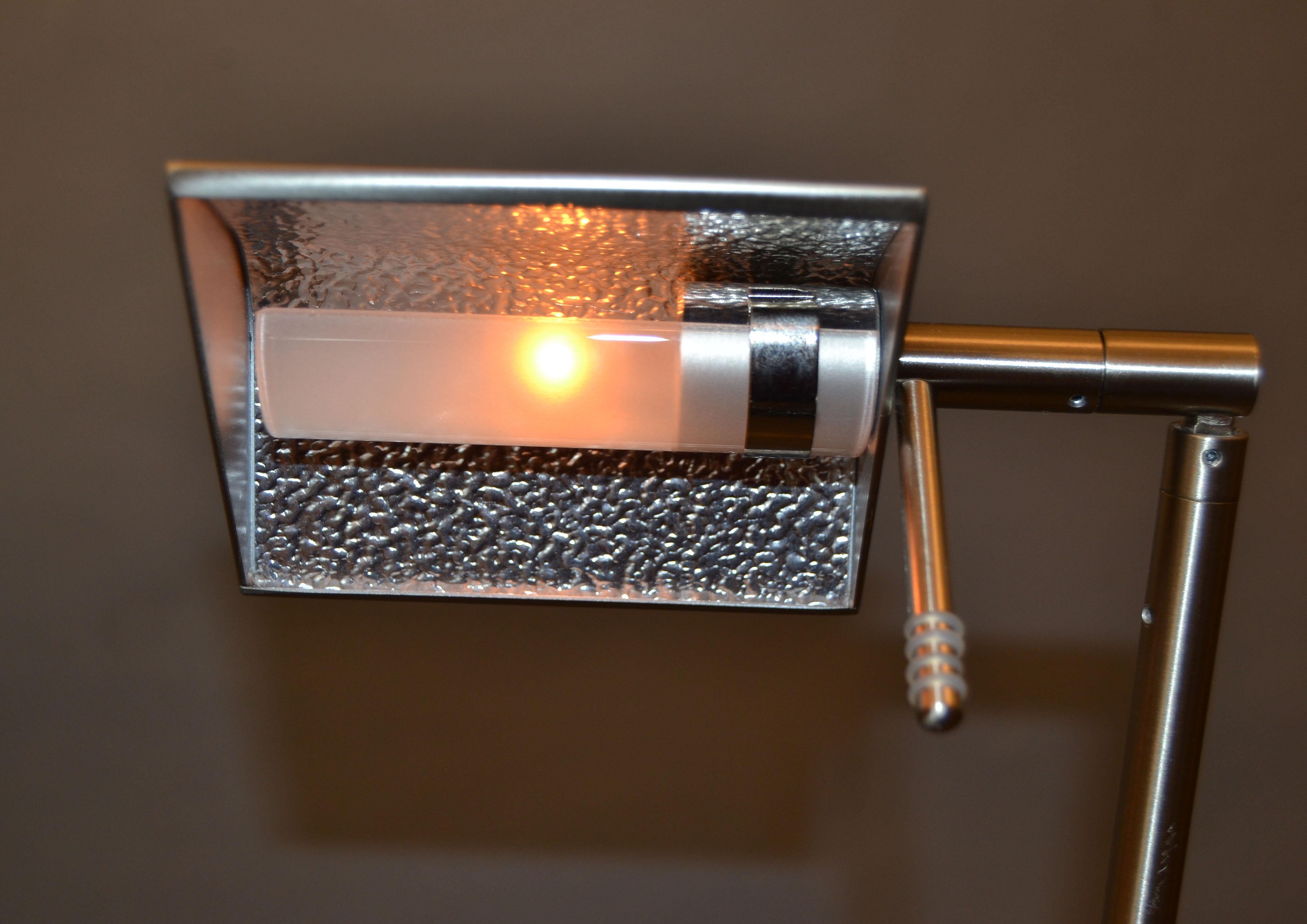 Modern Holtkoetter 6440 Bernie Series Energy-Saver Floor Lamp in Satin Nickel In Excellent Condition In Miami, FL