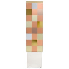 Contemporary Home Drinks Cabinet in Gold, Silver, Copper, Brass