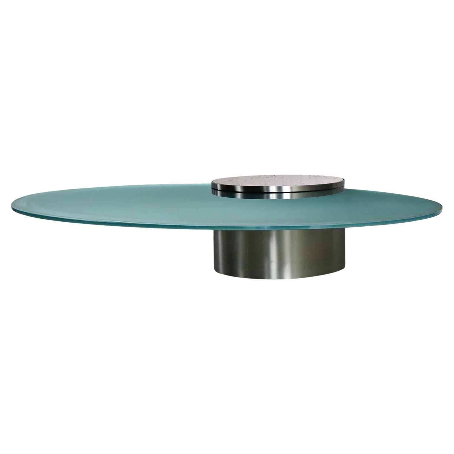 Modern Hoop Cantilevered Low Cocktail Coffee Table by J. Wade Beam for Brueton For Sale
