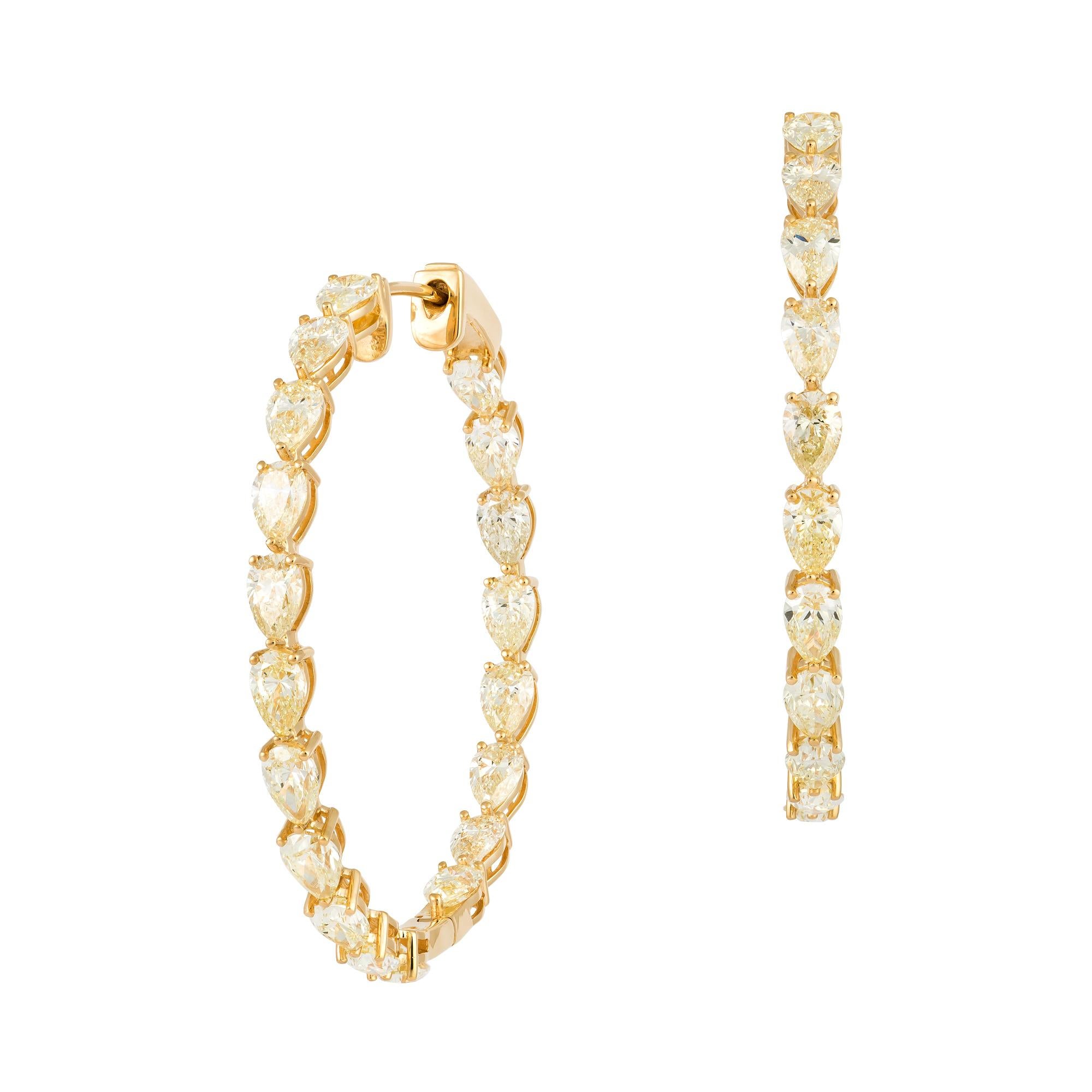 ORECCHINI Oro giallo 18 carati Diamante giallo 7,55 carati/40 pezzi