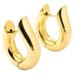 Moderne Huggies-Ohrringe aus Gelbgold