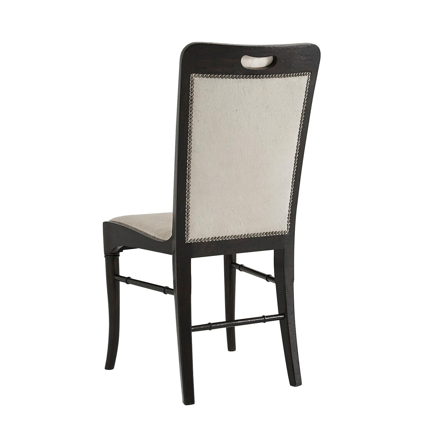 Vietnamese Modern Hyde Upholstered Dining Chairs For Sale