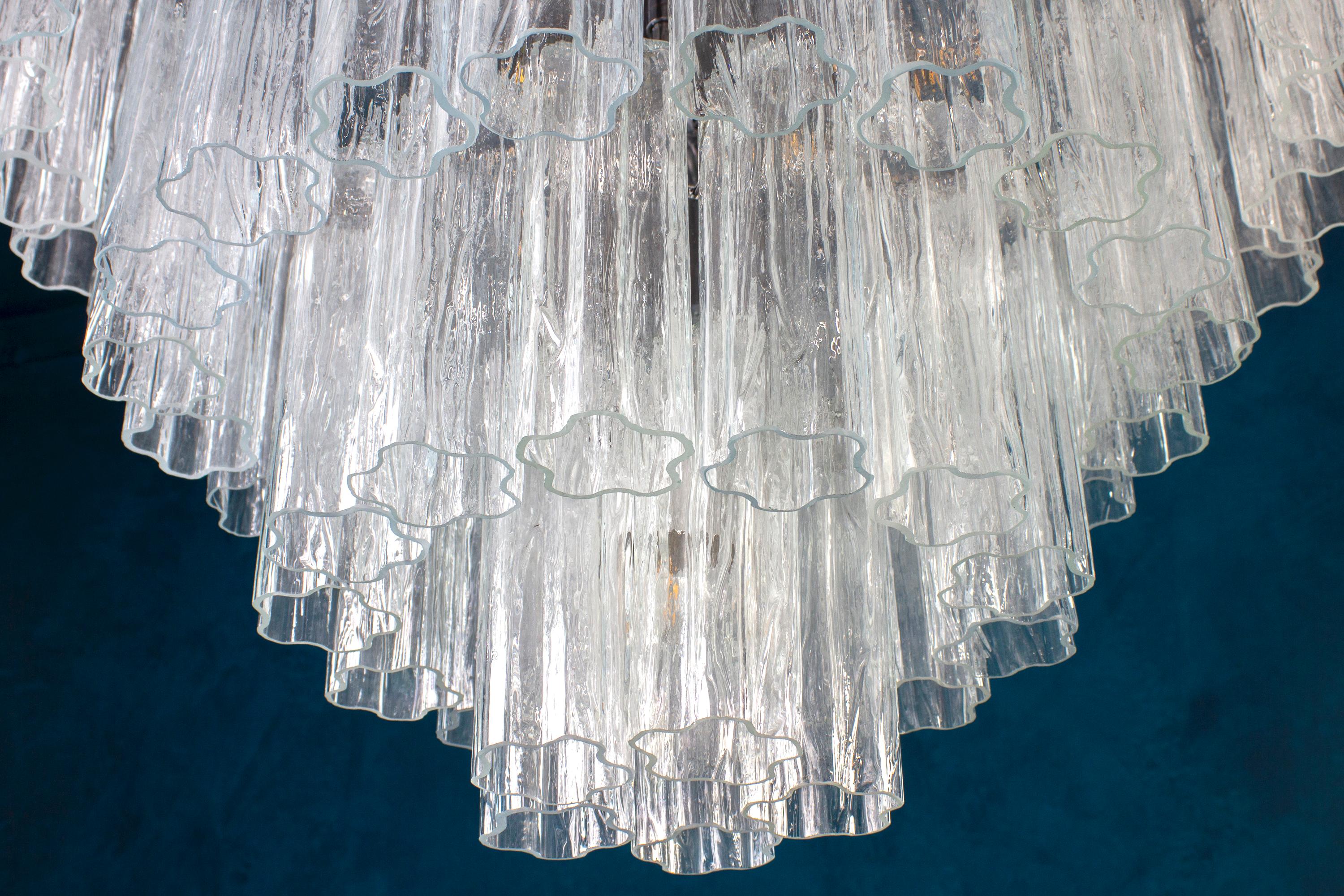 Modern Ice Tronchi Murano Glass Chandelier For Sale 1