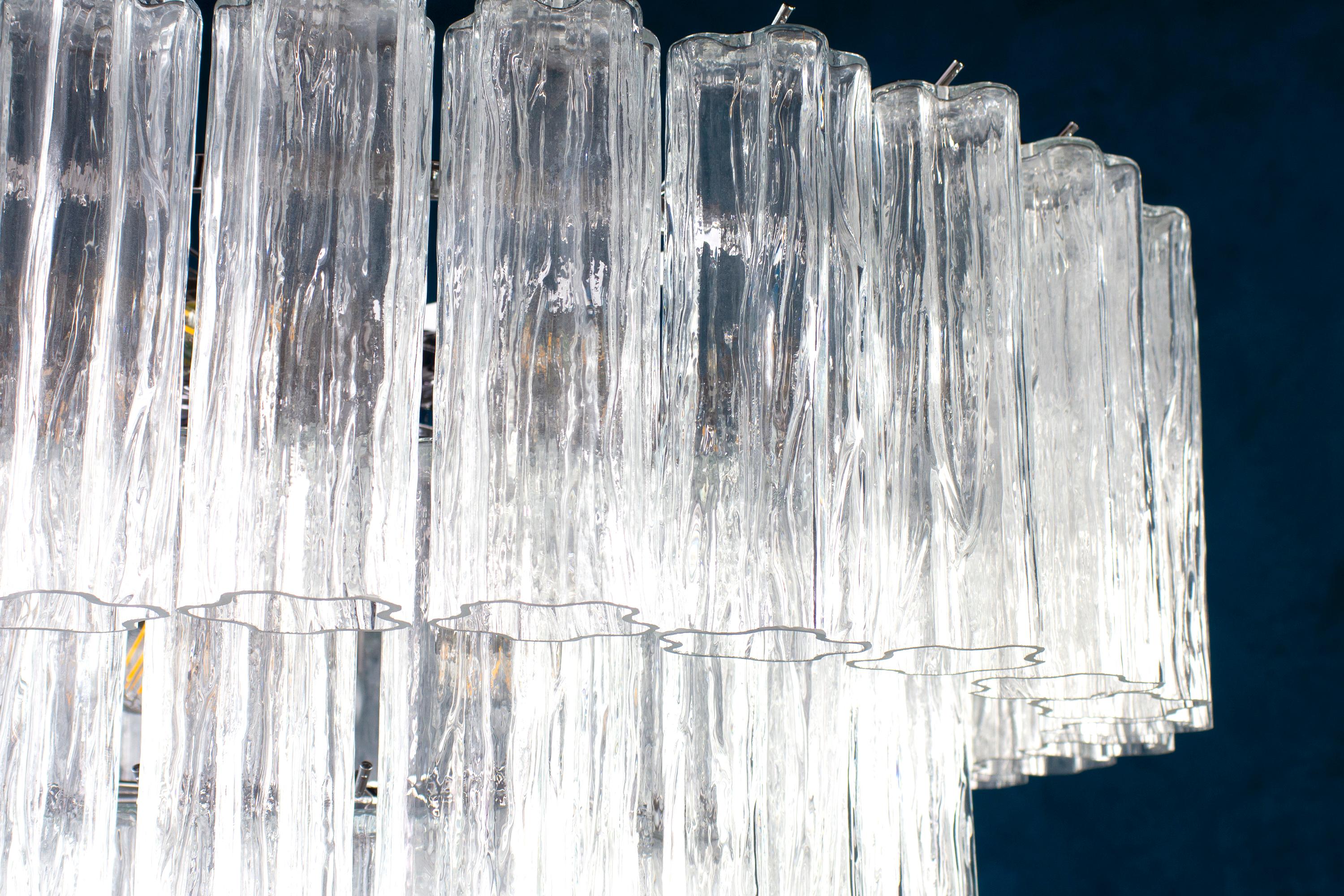Moderner Eis-Tronchi-Kronleuchter aus Muranoglas im Angebot 3
