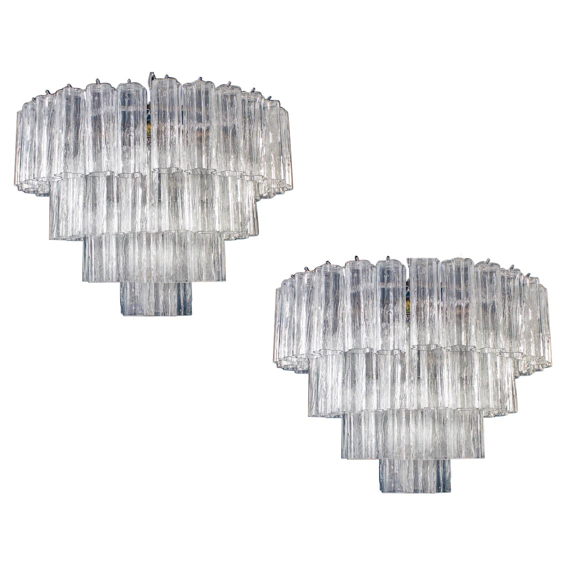 Lampadario moderno in vetro di Murano Ice Tronchi in vendita