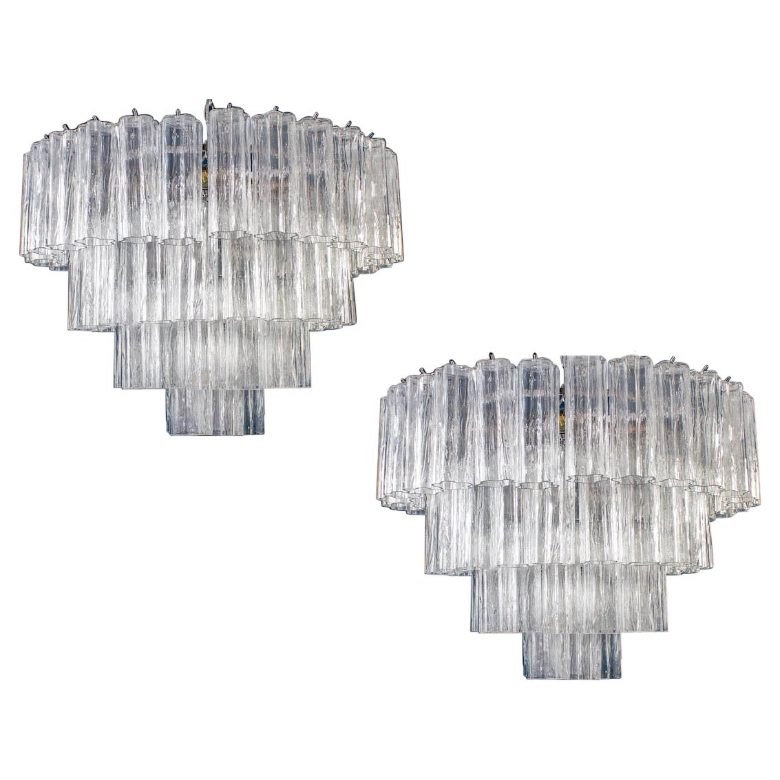 Lustre moderne en verre de Murano Tronchi Ice en vente