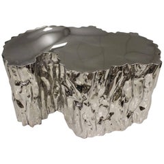 Modern "Iceberg" Coffee Table in Polished Stainless Steel