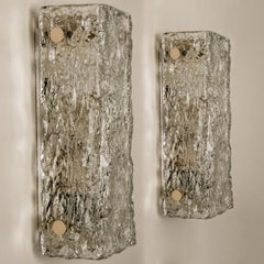 Moderne Wandleuchten aus Eisglas von J.T. Kalmar, Österreich, 1960er-Jahre