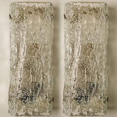 Modern Iceglass Wall Lights by J.T. Kalmar, Austria, 1960s