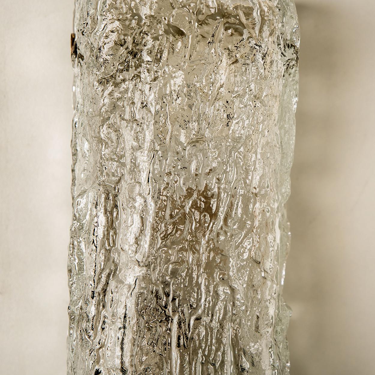 European Modern Iceglass Wall Lights by J.T. Kalmar, Austria, 1960s For Sale