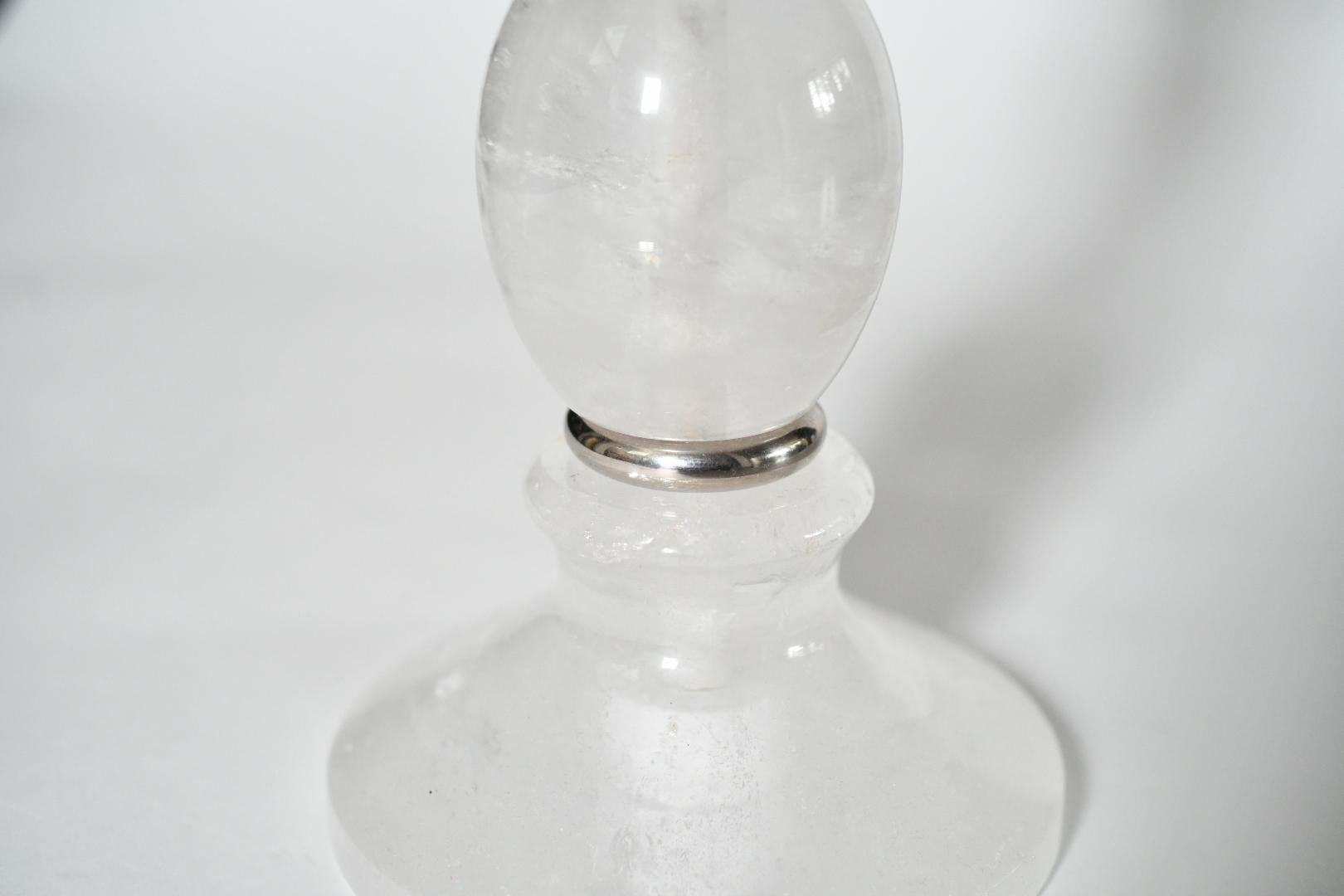 Modern III Rock Crystal Candleholder by Phoenix In Excellent Condition For Sale In New York, NY