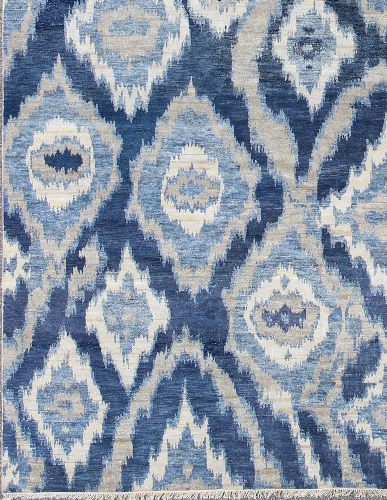 blue ikat rug