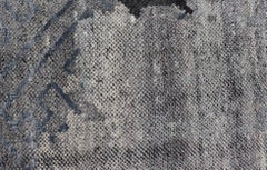Modern Indian Abstract Small Area Rug in Dark Neutrals and Minimalist Design