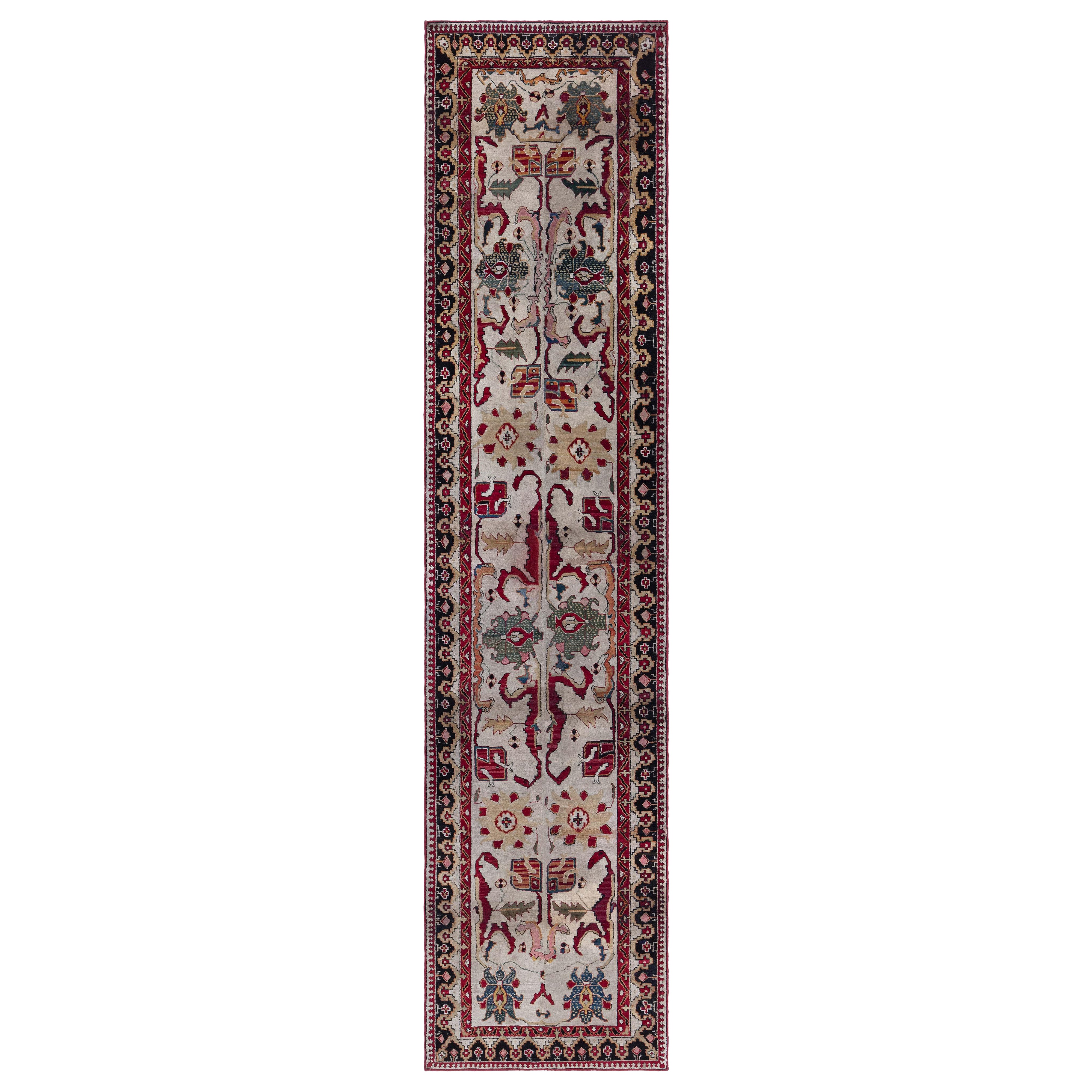Modern Indian Agra Runner Fragment Rug by Doris Leslie Blau For Sale