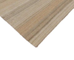 Modern Indian Dhurrie Flat-Weave Kilim Rug with Warm, Neutral Colors