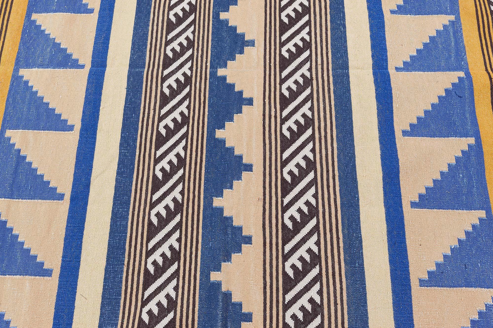 Tissé à la main Tapis Dhurrie indien moderne de Doris Leslie Blau en vente