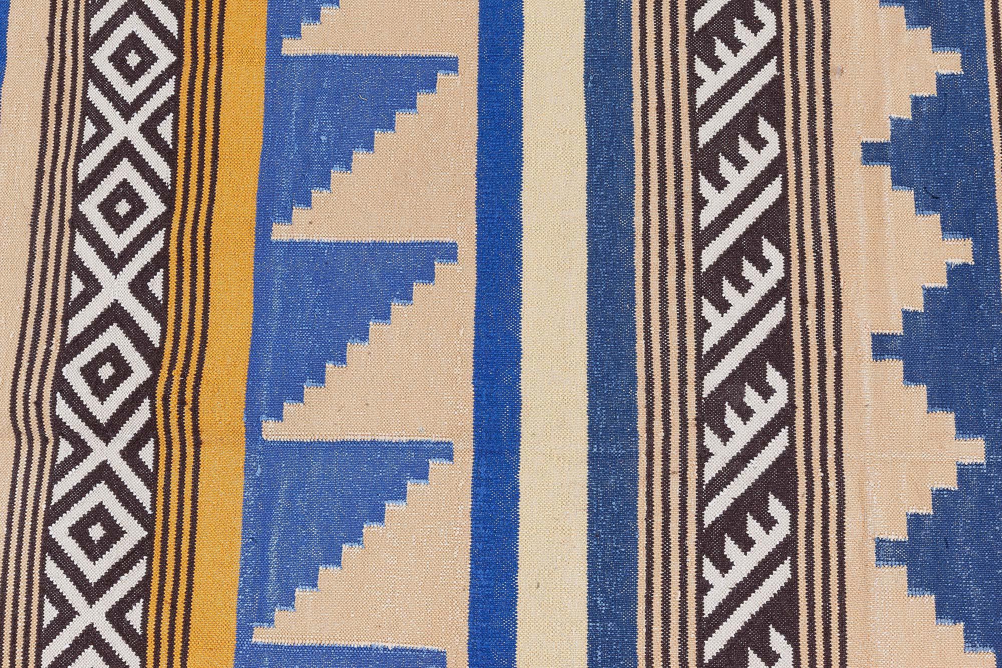 XXIe siècle et contemporain Tapis Dhurrie indien moderne de Doris Leslie Blau en vente