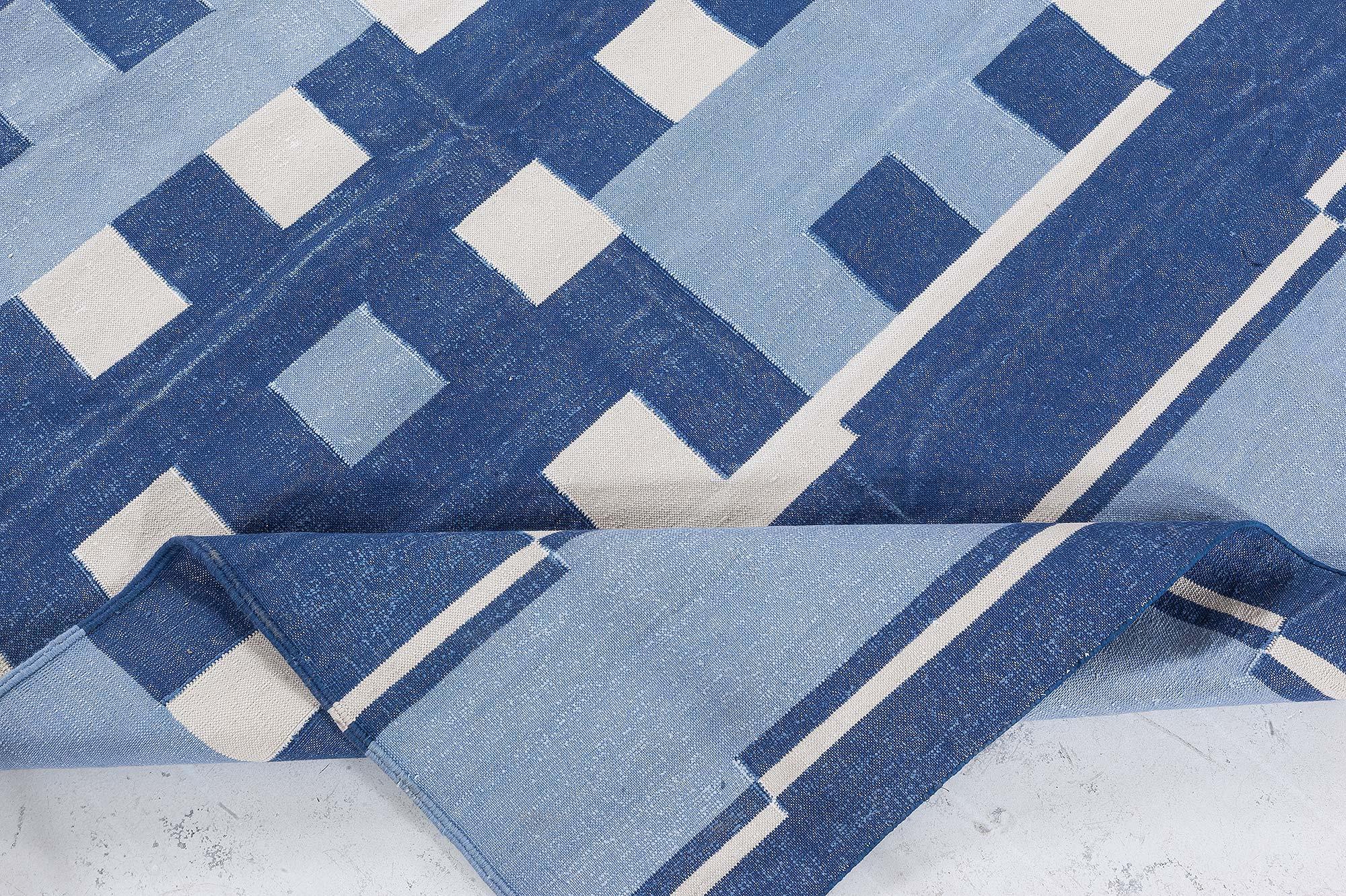 Coton Tapis Dhurrie indien moderne de Doris Leslie Blau en vente