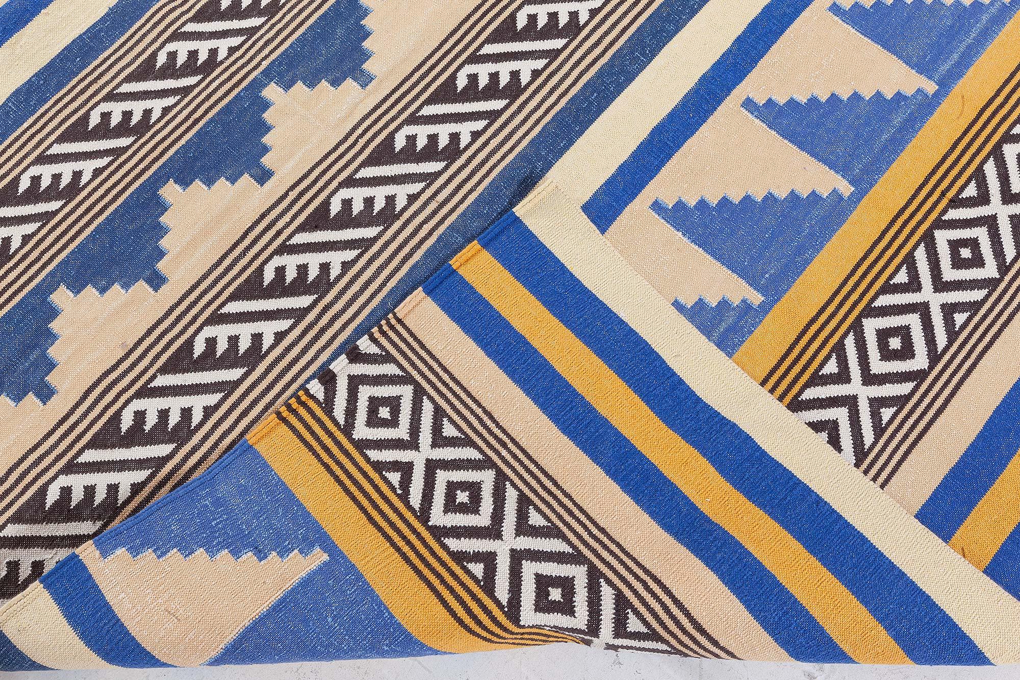 Moderner indischer Dhurrie-Teppich von Doris Leslie Blau im Angebot 1