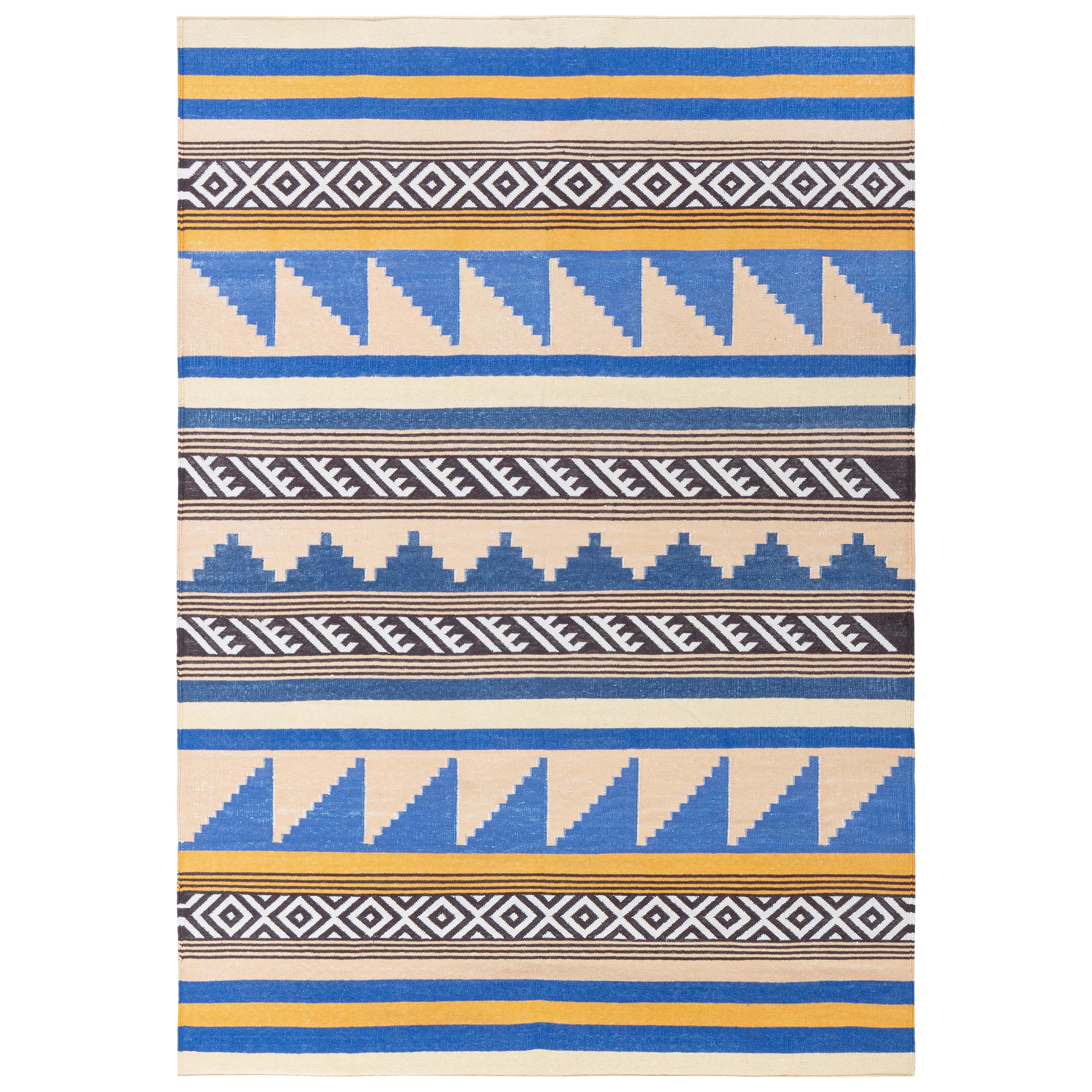Moderner indischer Dhurrie-Teppich von Doris Leslie Blau