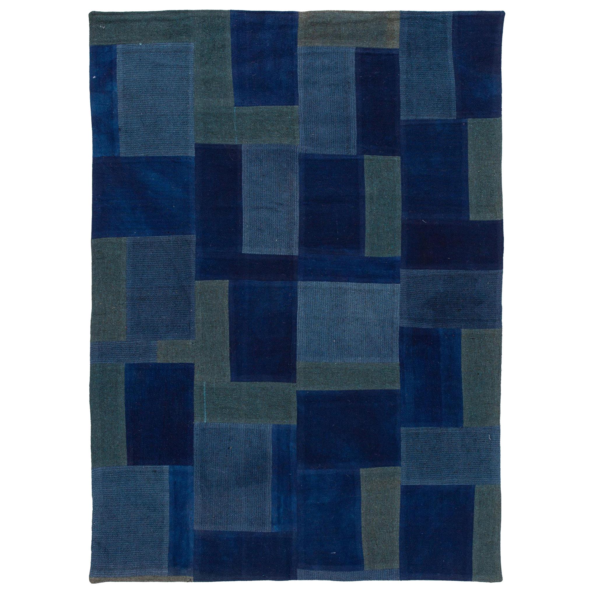 Modern Indian Flat-Weave Rug