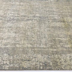 Modern Indian Hand-Knotted Wool Silk Abstract Area Rug 8x10