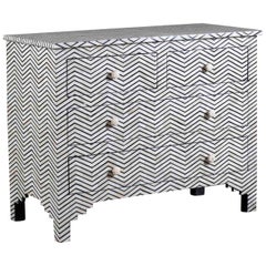 Modern Indian Inlaid Bone Chest of Drawers from India